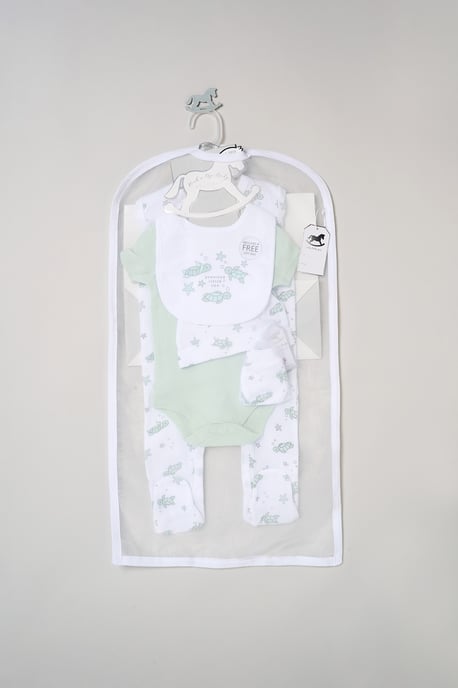 5-Piece Turtle Print All in One Baby Gift Set - Image 2