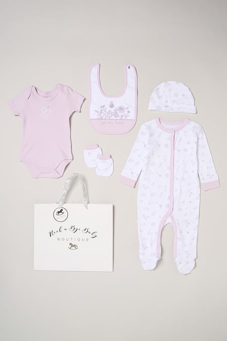 5-Piece Floral Print All in One Baby Gift Set - Image 1