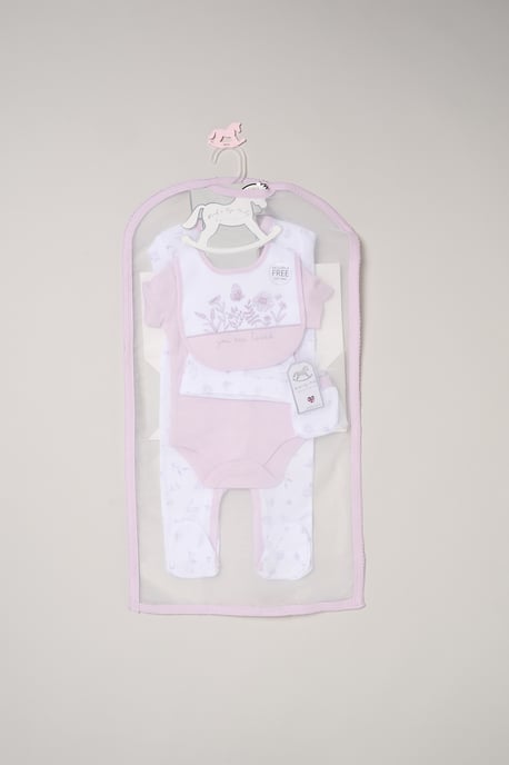 5-Piece Floral Print All in One Baby Gift Set - Image 2