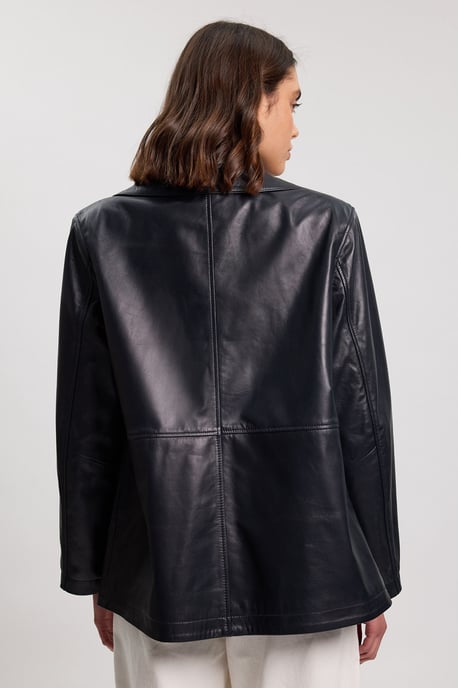 Leather Oversized Jacket - Image 3