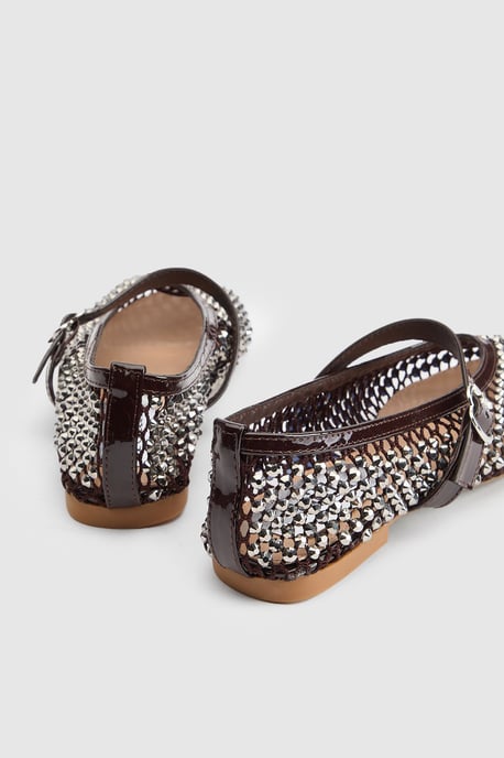 Faith: Maddie Jelly Diamante Mary Jane Ballerinas - Image 3
