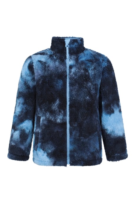 'Rainbow' Kids Fleece Sweater with Pockets Full Zip Warm Cosy Coat Dark Blue - Image 1