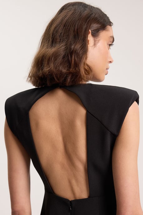 Tailored Sleeveless Neck Detail Pencil Midi Dress - Image 5