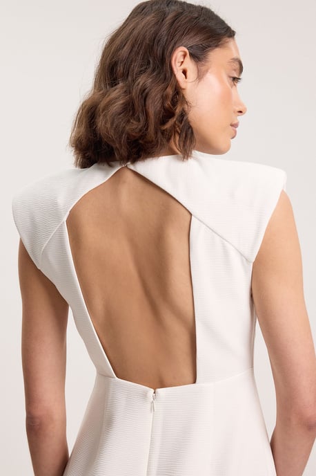 Tailored Sleeveless Neck Detail Pencil Midi Dress - Image 5
