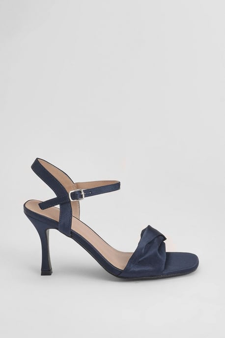 Wide Fit Sally Satin Soft Twist Front High Stiletto Heel Sandals - Image 1