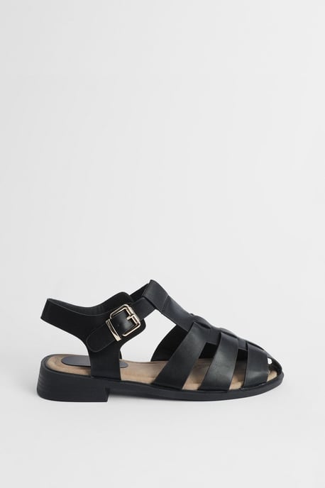 Cassiopeia Faux Leather Closed Toe Fisherman Flat Shoes - Image 1