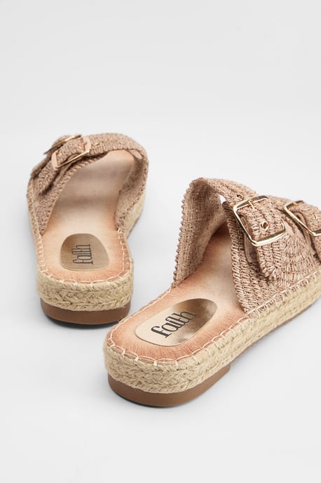 Faith: Elissa Textured Double Buckle Footbed Sandals - Image 3
