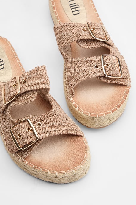 Faith: Elissa Textured Double Buckle Footbed Sandals - Image 4