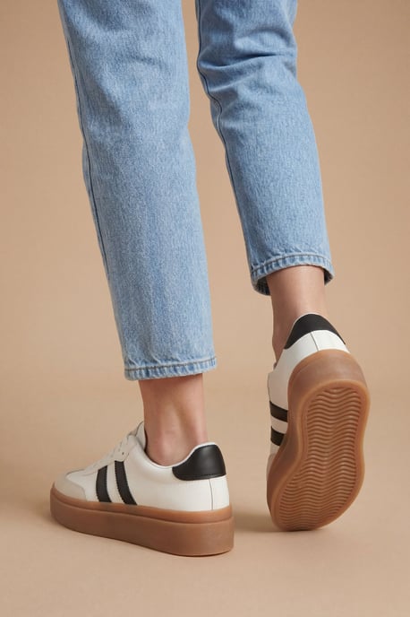 Tony Faux Leather Lace Up Chunky Trainers - Image 2