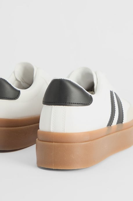 Tony Faux Leather Lace Up Chunky Trainers - Image 4