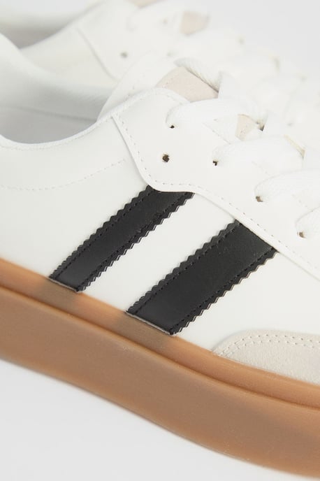 Tony Faux Leather Lace Up Chunky Trainers - Image 5