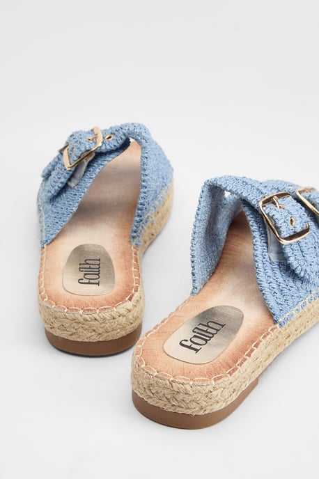 Faith: Elissa Textured Double Buckle Footbed Sandals - Image 3