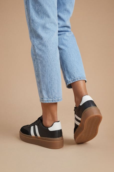 Tony Faux Leather Lace Up Chunky Trainers - Image 2
