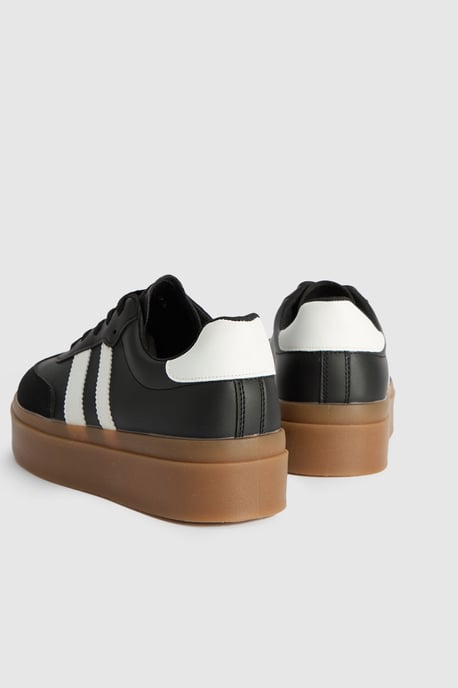 Tony Faux Leather Lace Up Chunky Trainers - Image 4