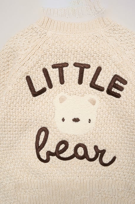 Little Bear Embroidered Knitted Cardigan - Image 3