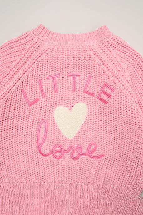 Little Love Embroidered Knitted Cardigan - Image 3