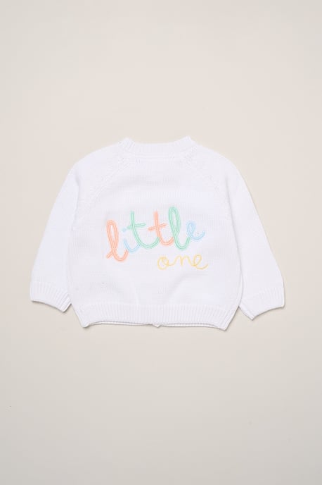 Little One Embroidered Knitted Cardigan - Image 1