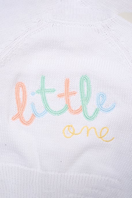Little One Embroidered Knitted Cardigan - Image 3