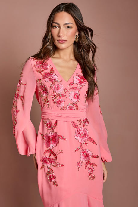 Sequin Embellished And Embroidered High Low Maxi Dress - Image 2