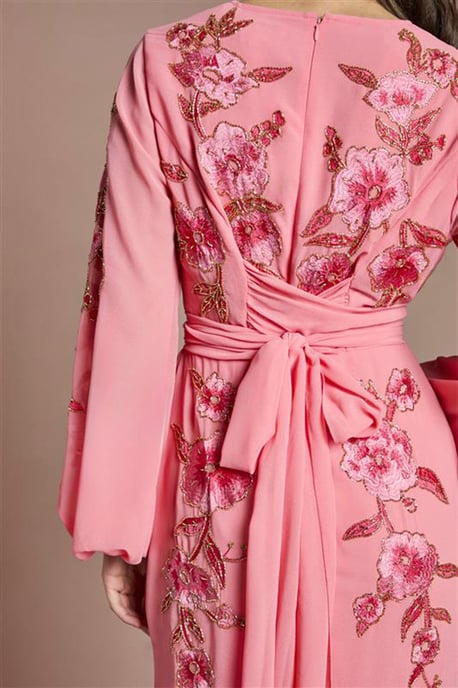 Sequin Embellished And Embroidered High Low Maxi Dress - Image 4