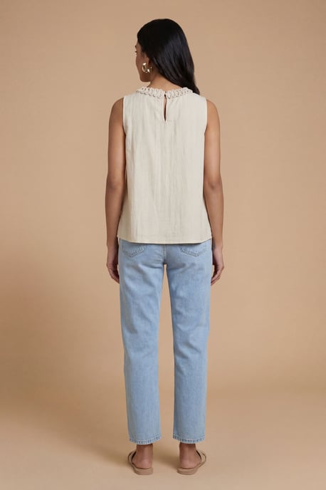 Relaxed Embroidered Bubble Hem Top - Image 3