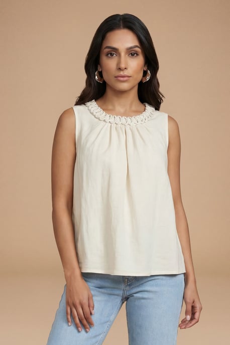 Relaxed Embroidered Bubble Hem Top - Image 4
