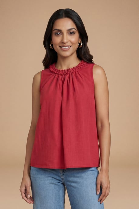 Relaxed Embroidered Bubble Hem Top - Image 4