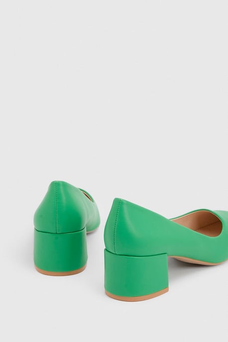 Good For The Sole: Rebecca Faux Leather Block Heel Court Shoes - Image 3