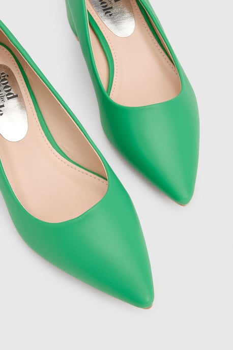 Good For The Sole: Rebecca Faux Leather Block Heel Court Shoes - Image 4