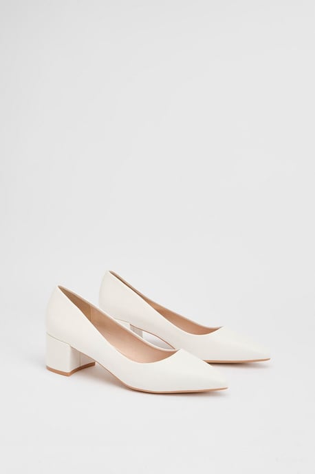 Good For The Sole: Rebecca Faux Leather Block Heel Court Shoes - Image 2