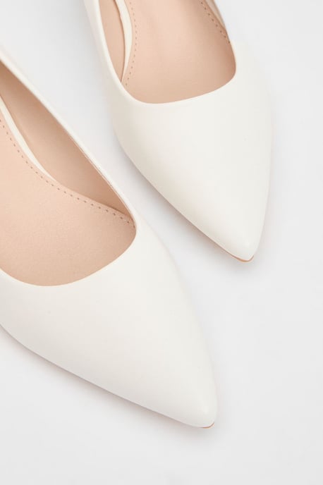 Good For The Sole: Rebecca Faux Leather Block Heel Court Shoes - Image 4