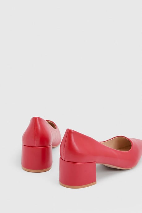 Good For The Sole: Rebecca Faux Leather Block Heel Court Shoes - Image 3
