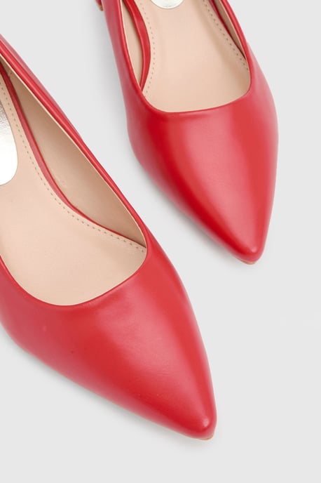 Good For The Sole: Rebecca Faux Leather Block Heel Court Shoes - Image 4