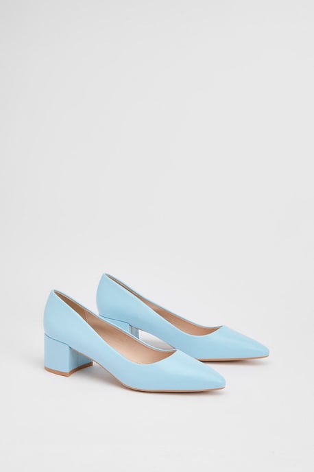 Good For The Sole: Rebecca Faux Leather Block Heel Court Shoes - Image 2
