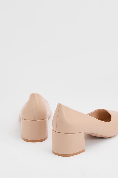 Good For The Sole: Rebecca Faux Leather Block Heel Court Shoes - Image 3