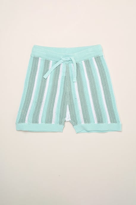 Beach Embroidered True Knit Stripe Shirt and Shorts - Image 4