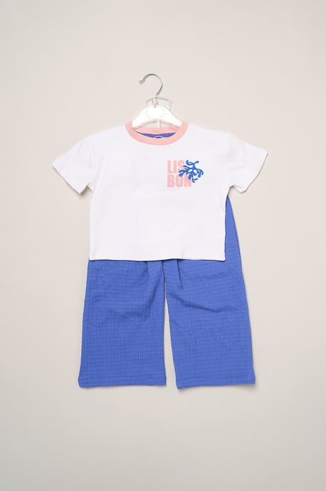 Lisbon Printed Ringer Tee and Wide-Leg Set - Image 5