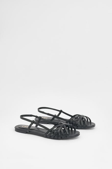 Elaina Cross Strap Slingback Flat Sandals - Image 2