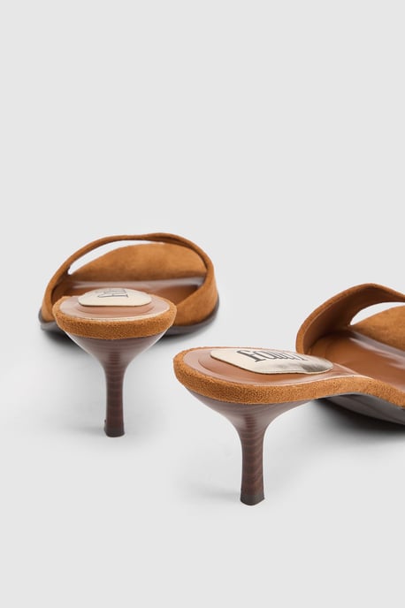 Faith: Clair Faux Suede High Heeled Mules - Image 3