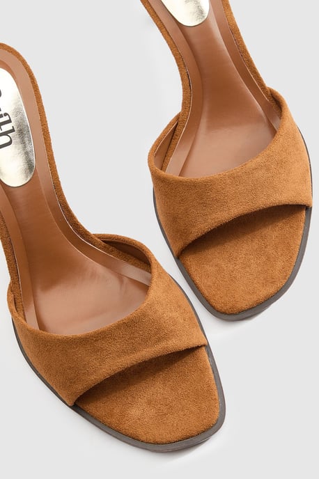 Faith: Clair Faux Suede High Heeled Mules - Image 4