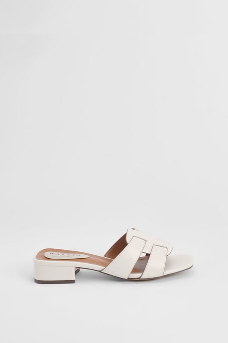 Lyla Faux Leather Interwoven Low Block Heeled Mules - Image 1