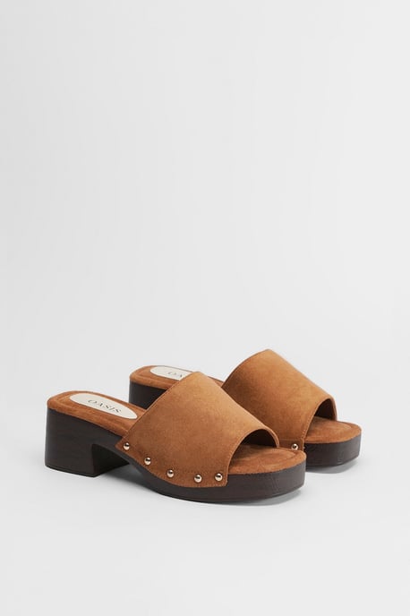 Henrie Faux Suede High Heeled Mule Sandals - Image 1