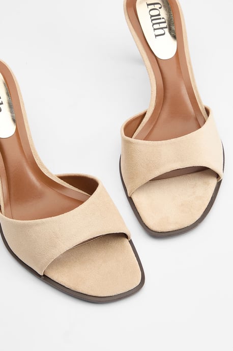 Faith: Clair Faux Suede High Heeled Mules - Image 4