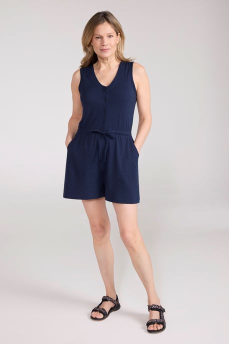 'Bahamas' Women's Playsuit with Adjustable Waistband Comfy Everyday Jumpsuit Navy - Image 2