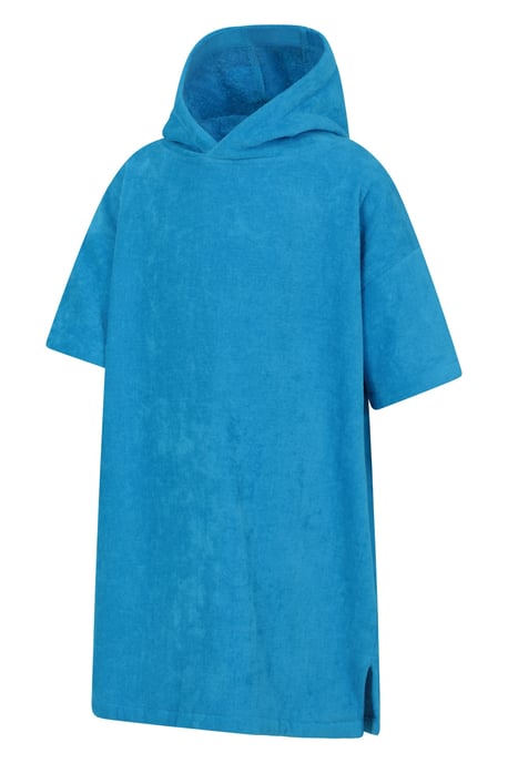'Driftwood' Kids Changing Towel Lightweight Soft Quick Dry Hooded Robe Poncho Blue - Image 5