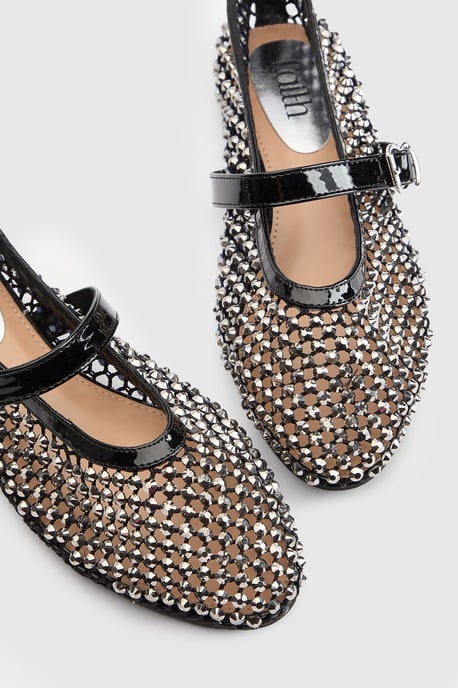 Faith: Maddie Jelly Diamante Mary Jane Ballerinas - Image 4