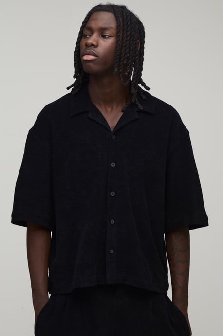 Oversized Boxy Towelling Shirt - Image 1