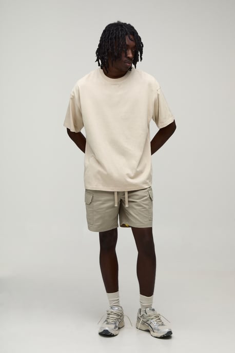 Slim Fit Elasticated Mid Length Twill Cargo Shorts - Image 4