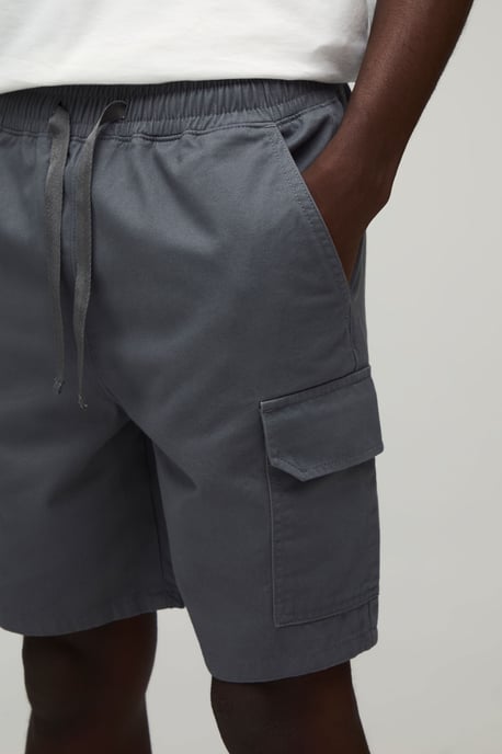 Slim Fit Elasticated Mid Length Twill Cargo Shorts - Image 3