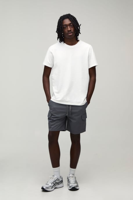 Slim Fit Elasticated Mid Length Twill Cargo Shorts - Image 4